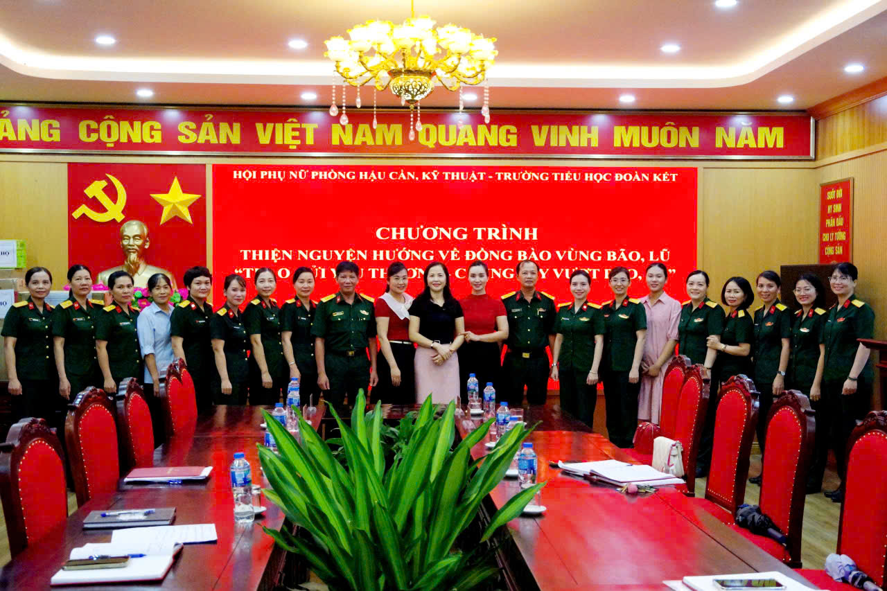 HỘI PHỤ NỮ PHÒNG HẬU CẦN – KỸ THUẬT HỌC VIỆN CHÍNH TRỊ HƯỚNG VỀ ĐỒNG BÀO VÙNG LŨ THÁI NGUYÊN