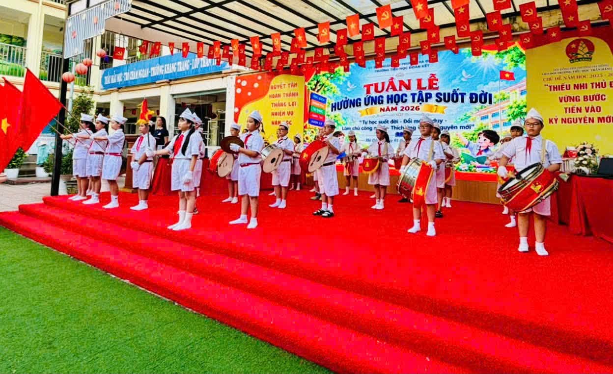 TRƯỜNG TIỂU HỌC ĐOÀN KẾT PHÁT ĐỘNG TUẦN LỄ HƯỞNG ỨNG HỌC TẬP SUỐT ĐỜI NĂM 2026