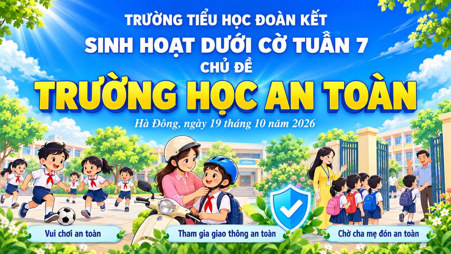 SINH HOẠT DƯỚI CỜ TUẦN 7 : CHỦ ĐỀ: AN TOÀN TRƯỜNG HỌC